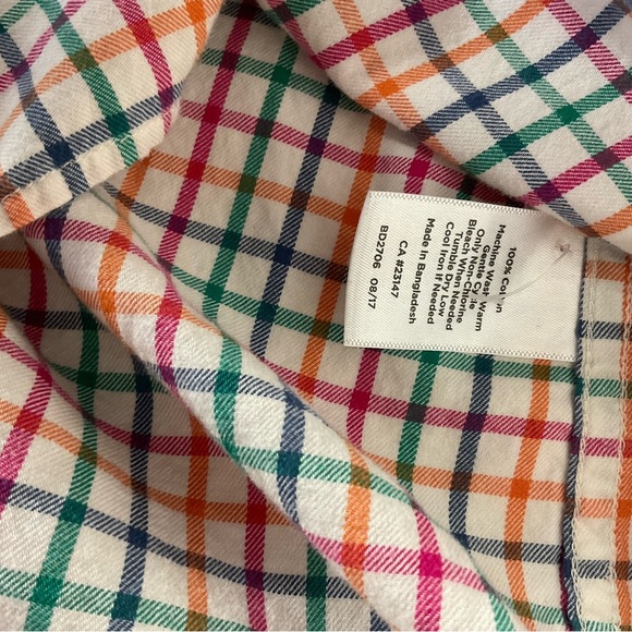 TALBOTS-white/blue/pink checked 100% cotton button-up tunic Women Size 3x - Picture 10 of 10